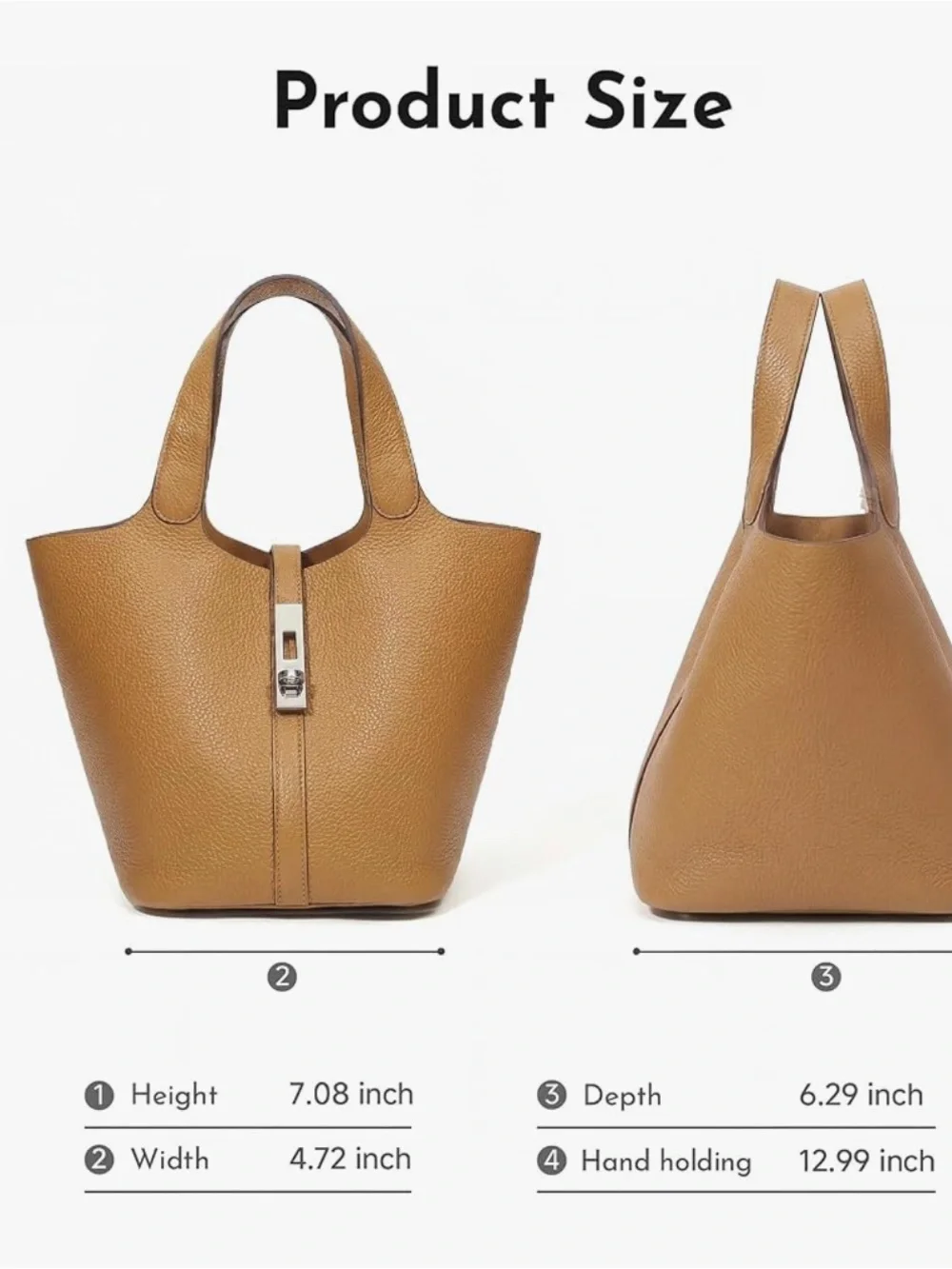 Brown Vegan Bucket Purse EUC